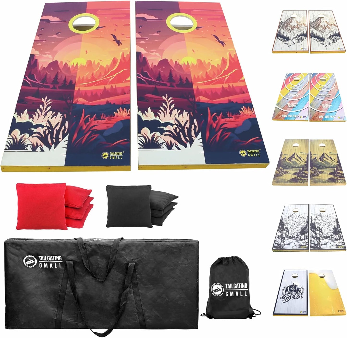 Cornhole Board Set 4FTx2FT Solid Wood with 8 Bags Included
