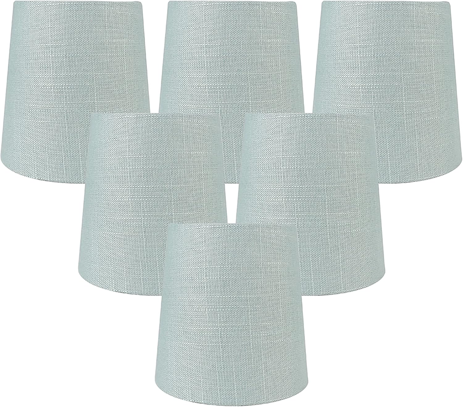 Meriville Set of 6 Capri Linen Clip On Chandelier Lamp Shades