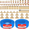 76 PCS Brass DOT Air Line Fittings Kit with 100ft 1/4in + 50ft 3/8in
