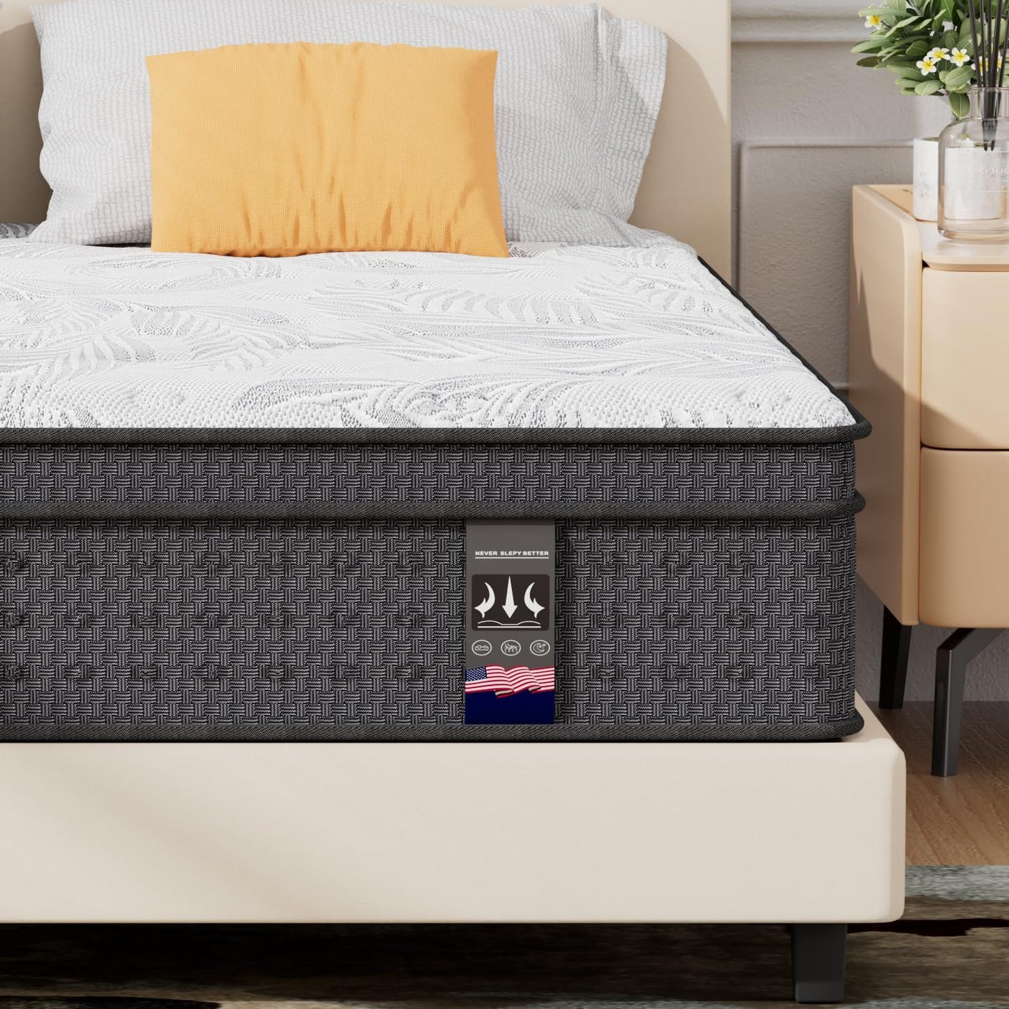 Twin XL Mattress with Gel Memory Foam for Back Support