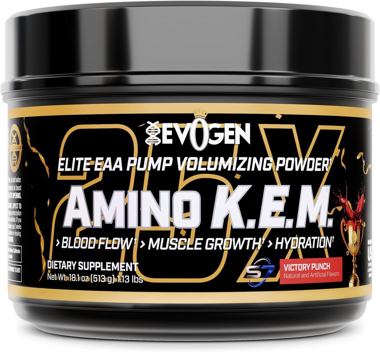 Evogen Amino K.E.M. EAA & BCAA Powder for Muscle Growth