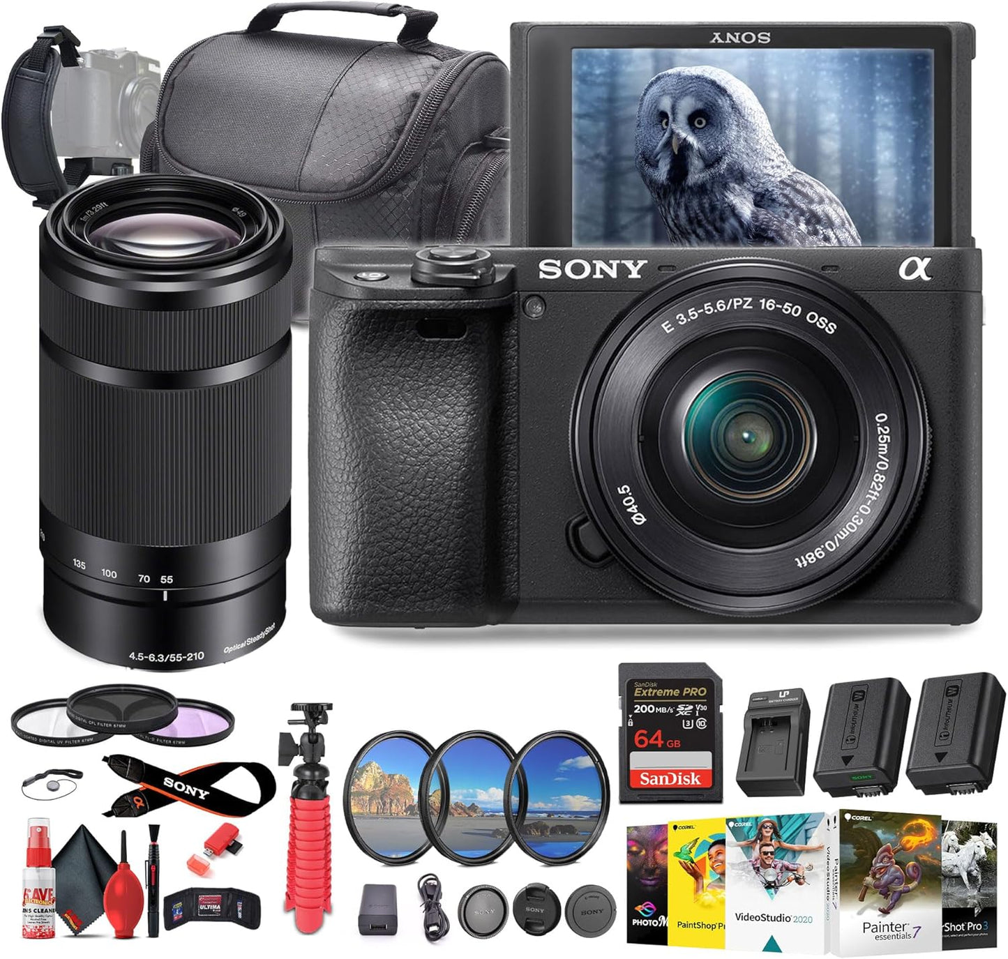 Sony a6400 Mirrorless Camera Bundle with 4K Video and Lenses