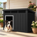 Plastic Dog House with Lift-Up Sloping Roof - Waterproof Kennel