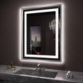 LED Bathroom Mirror 28in x 36in Brushed Nickel Frame - Dimmable