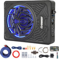 1200W 10ft Under Seat Car Subwoofer - Deep Bass with LED Lighting