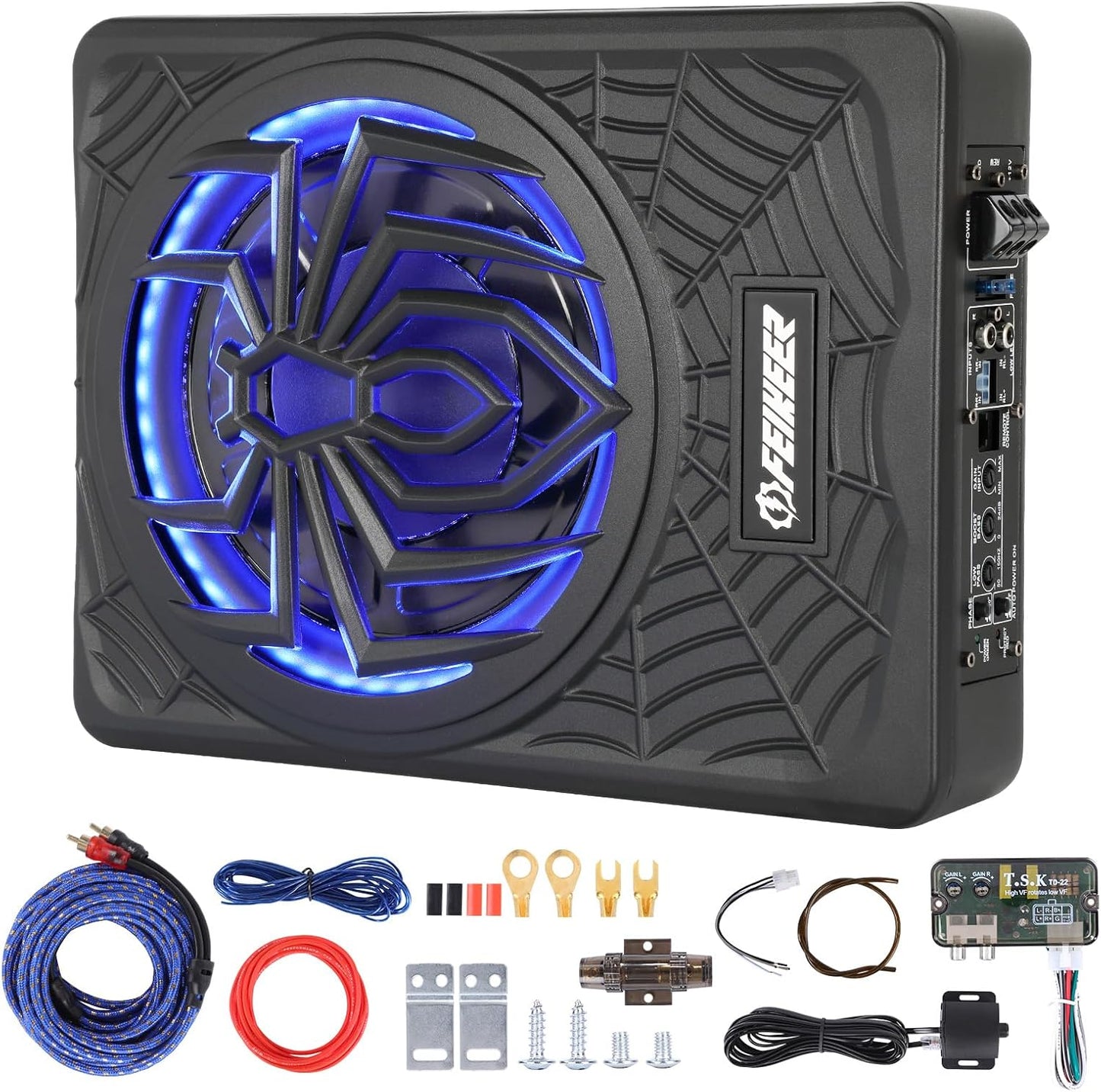 1200W 10 Inch Under Seat Car Subwoofer with LED Lighting