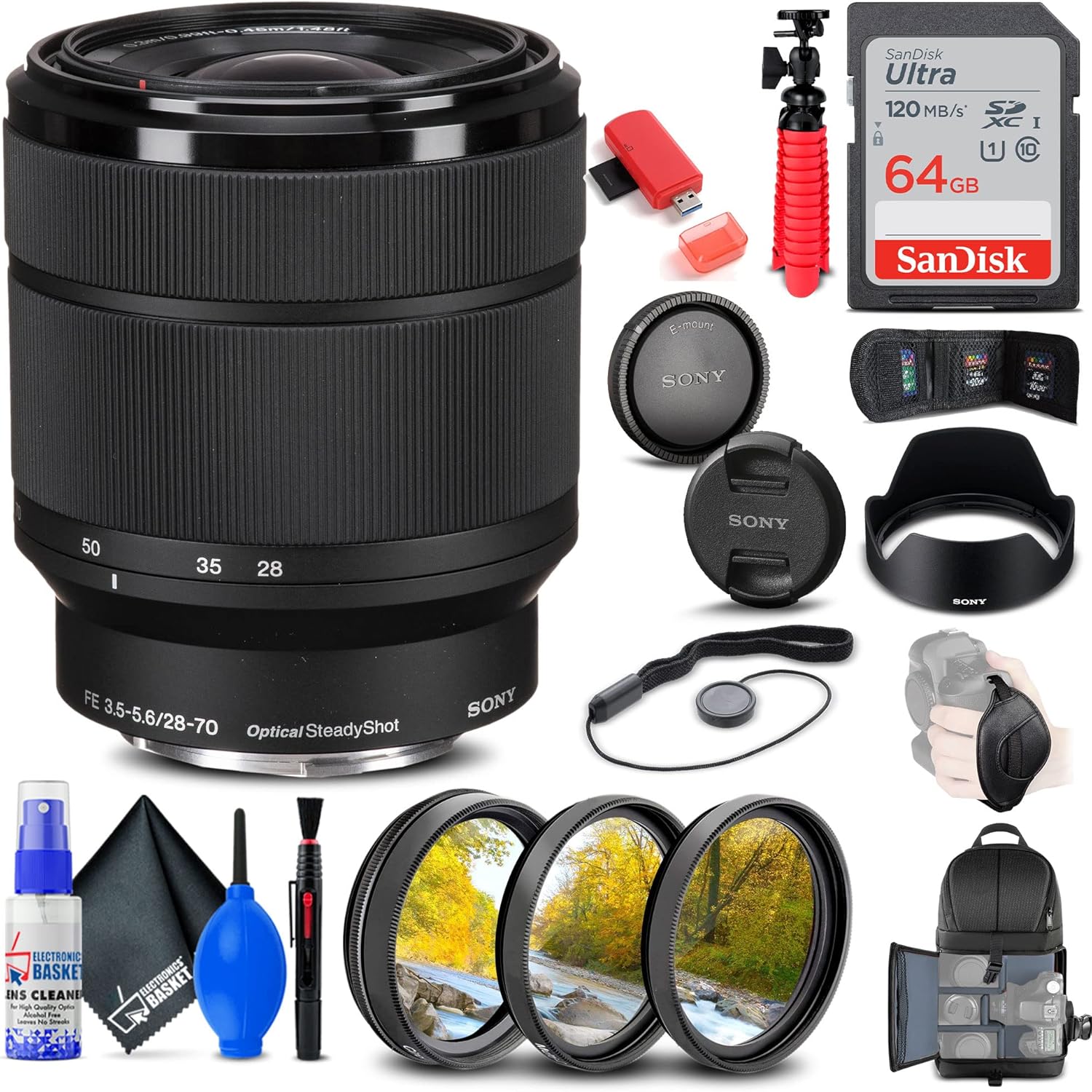 Sony FE 28-70mm f/3.5-5.6 OSS Lens with Essential Accessories