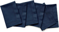 Navy Blue Cotton Linen Napkins Set of 6 - Hemstitch Dinner Napkins