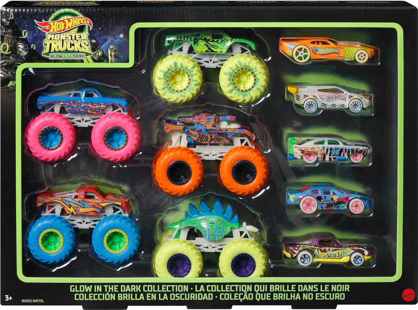 Hot Wheels Toy Monster Trucks GITD 10-Pack by Mattel Shop