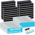 120 Pack Name Badge Magnets Kit Acrylic Holders - Large Supply