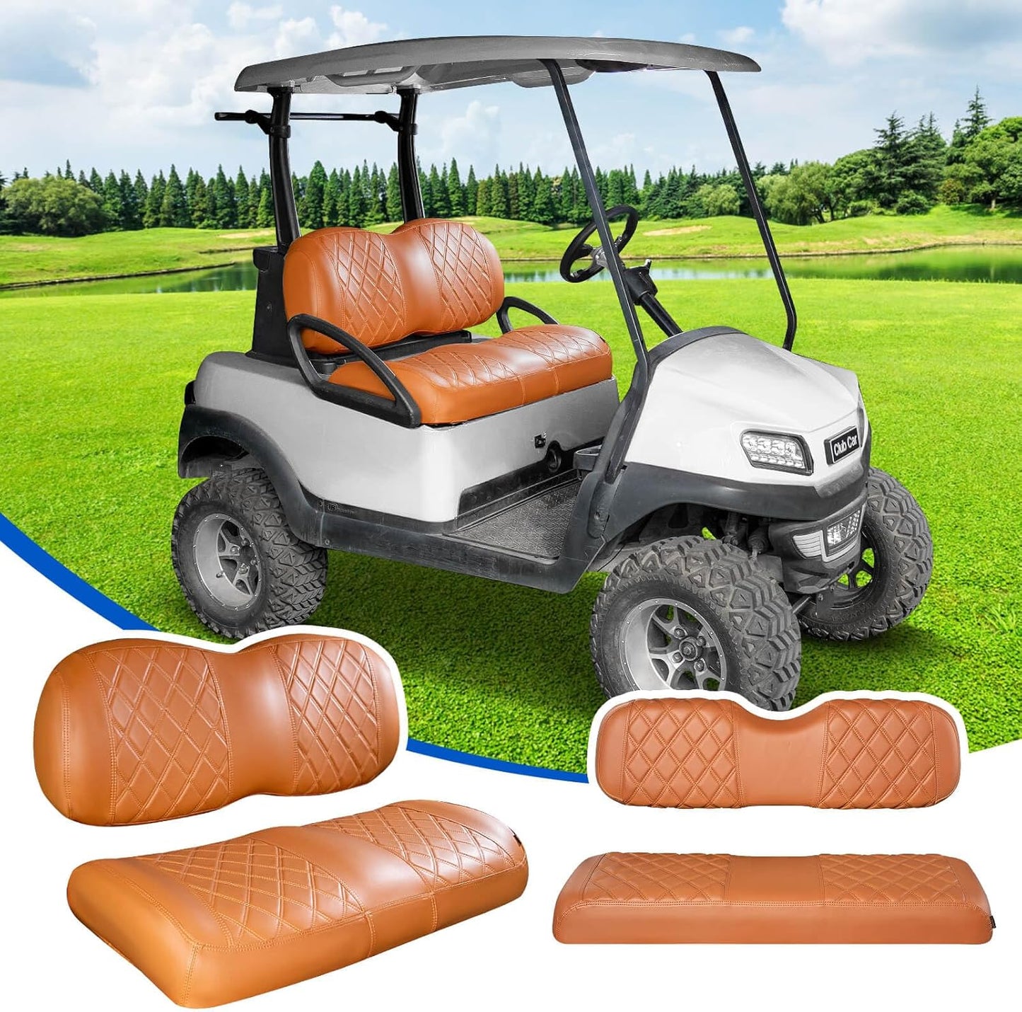 NOKINS Golf Cart Seat Covers Kit for Club Car Precedent & More