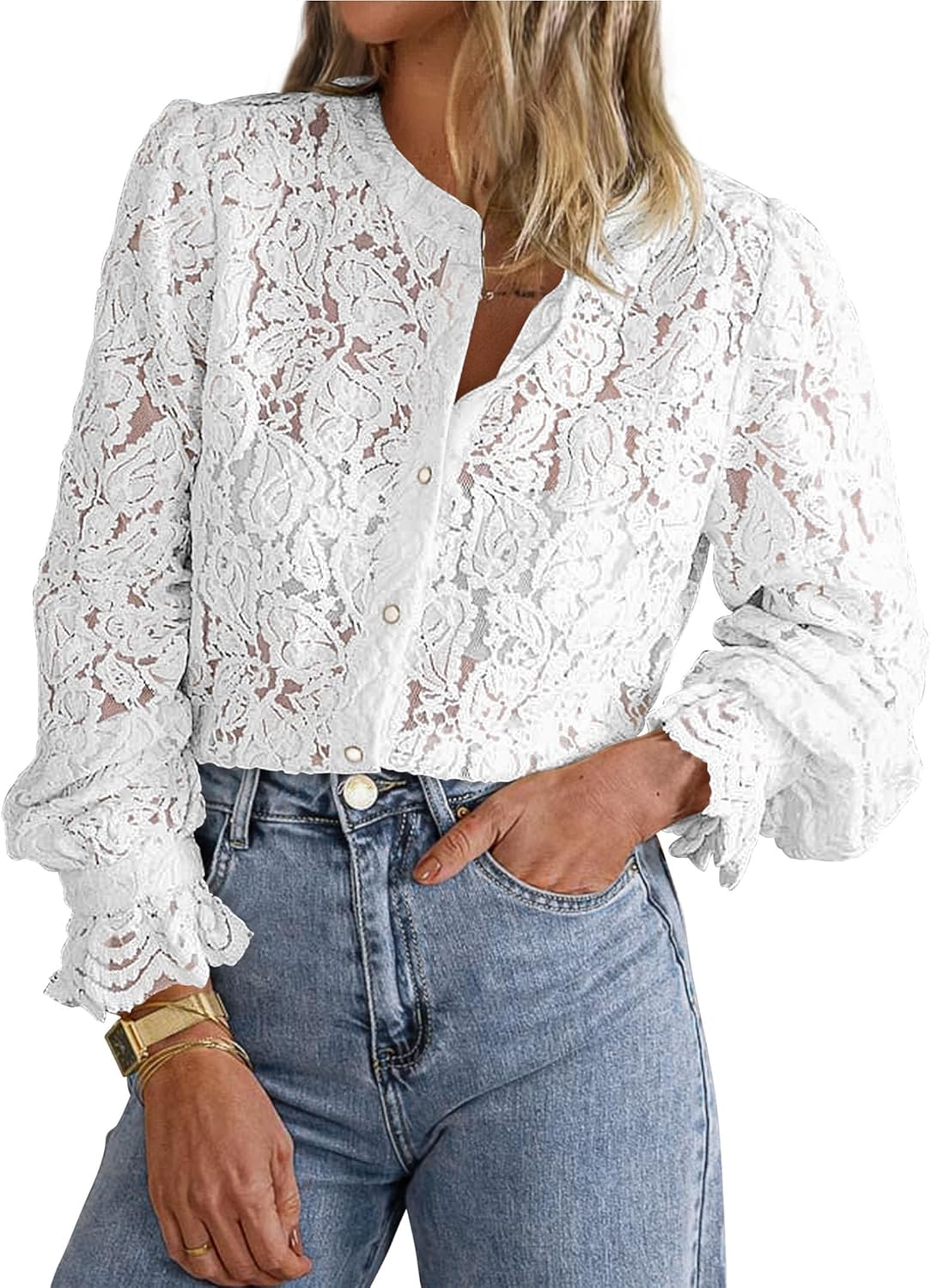 PRETTYGARDEN Women's Dressy Casual Lace Blouse for All Occasions