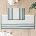 FRESHMINT Stripe Chenille Bathroom Rugs Set 2 Piece - Plush Absorbent