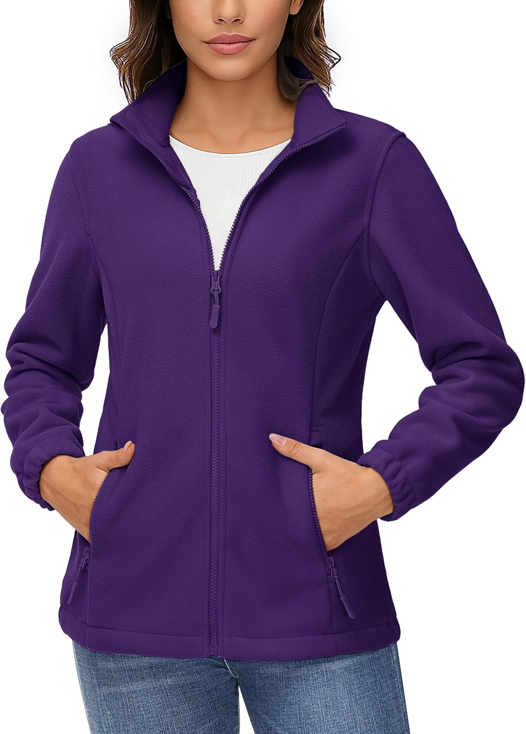 TACVASEN Women's Lightweight Fleece Jacket for Winter Comfort