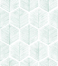 Peel and Stick Wallpaper Geometric Green White - Removable 94.72 sq ft