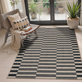 Lahome Striped Easy Jute Rug, 3x5 Outdoor Patio Rug - Durable Neutral