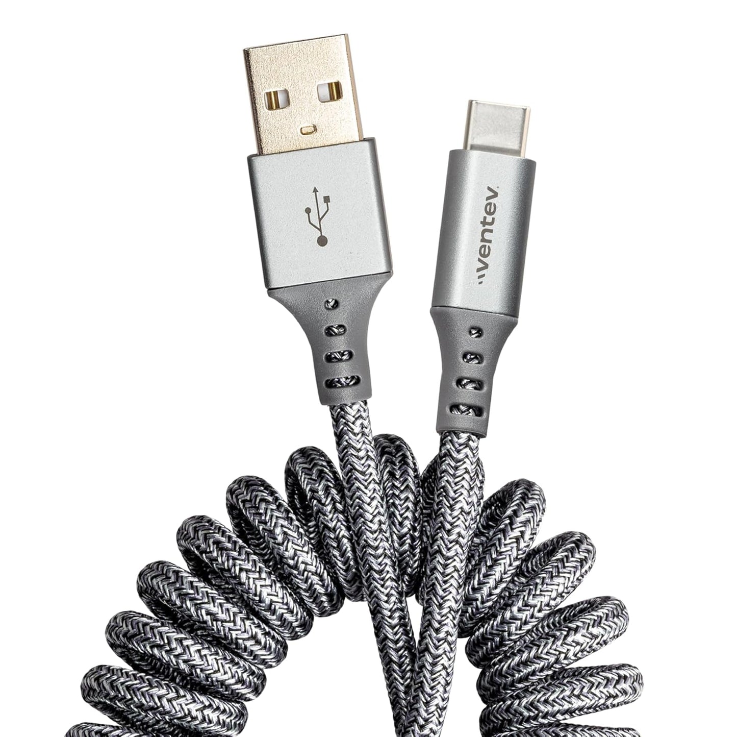 Ventev Flex Charge Cable: Fast Charging for iPhone, iPad, Samsung - Gray