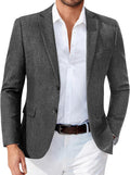 Men's Casual Blazer Two-Button Lightweight Linen-Look Jacket