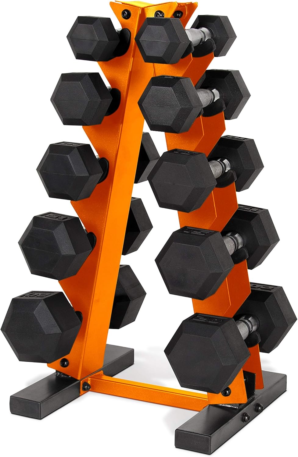CAP Barbell 150 LB Coated Hex Dumbbell Weight Set with Rack