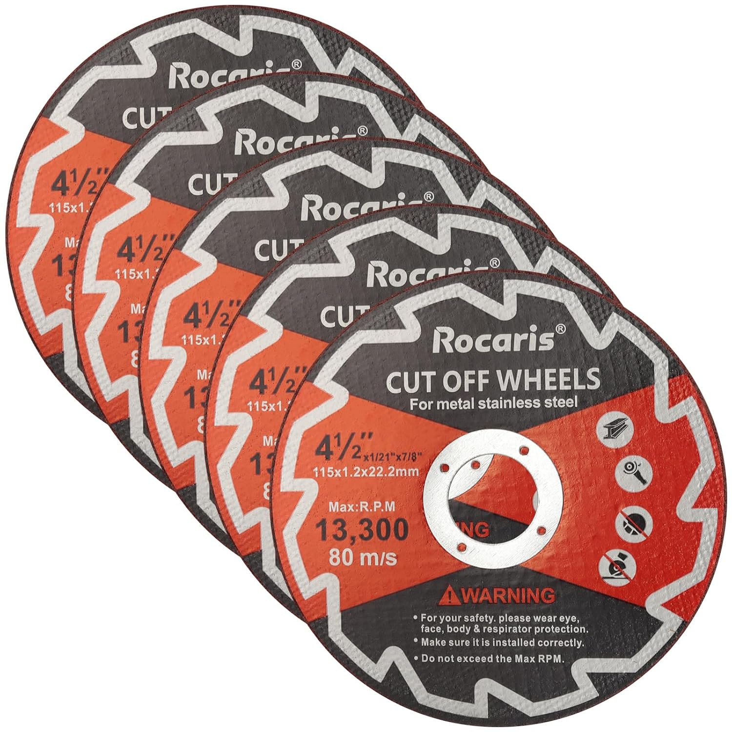 Rocaris 5-Pack Ultra Thin Cut Off Wheels for Metal & Stainless Steel