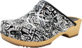Bjork Maja Wood Open Back Leather Clogs - Classic Swedish Comfort