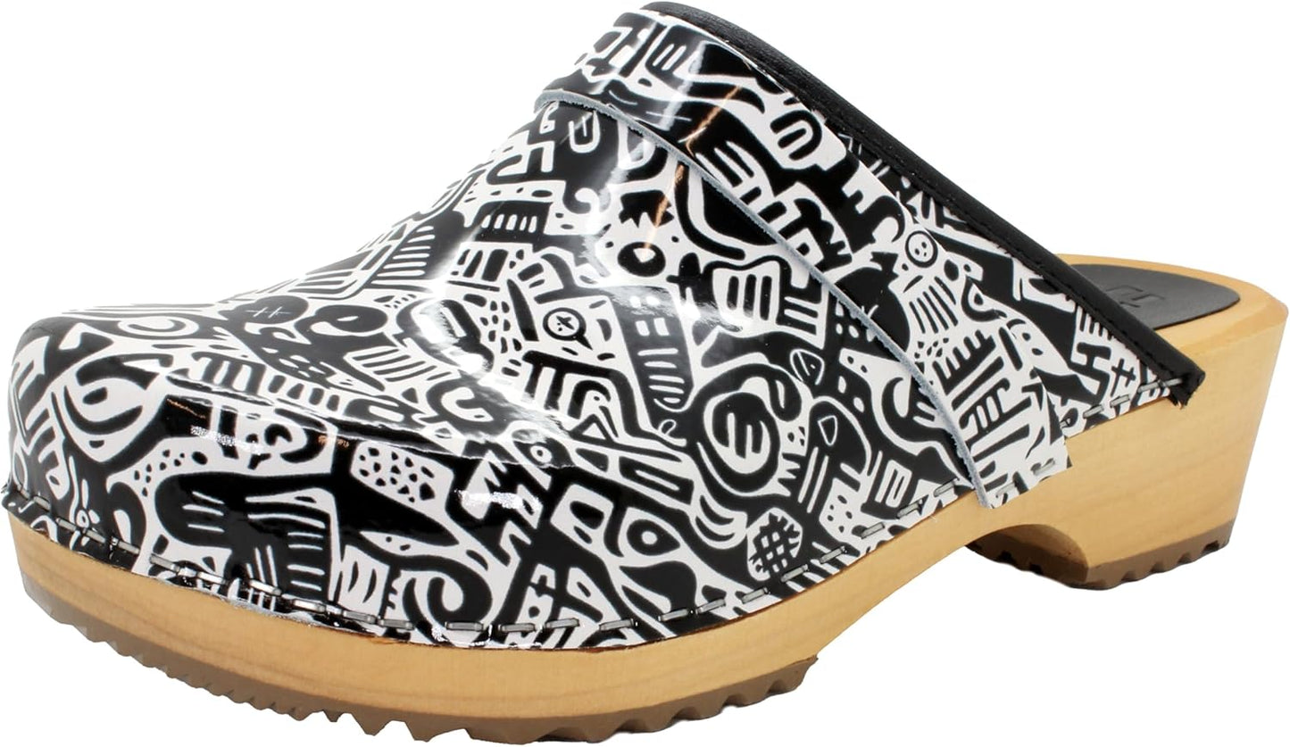Bjork Maja Wood Open Back Leather Clogs for Ultimate Comfort