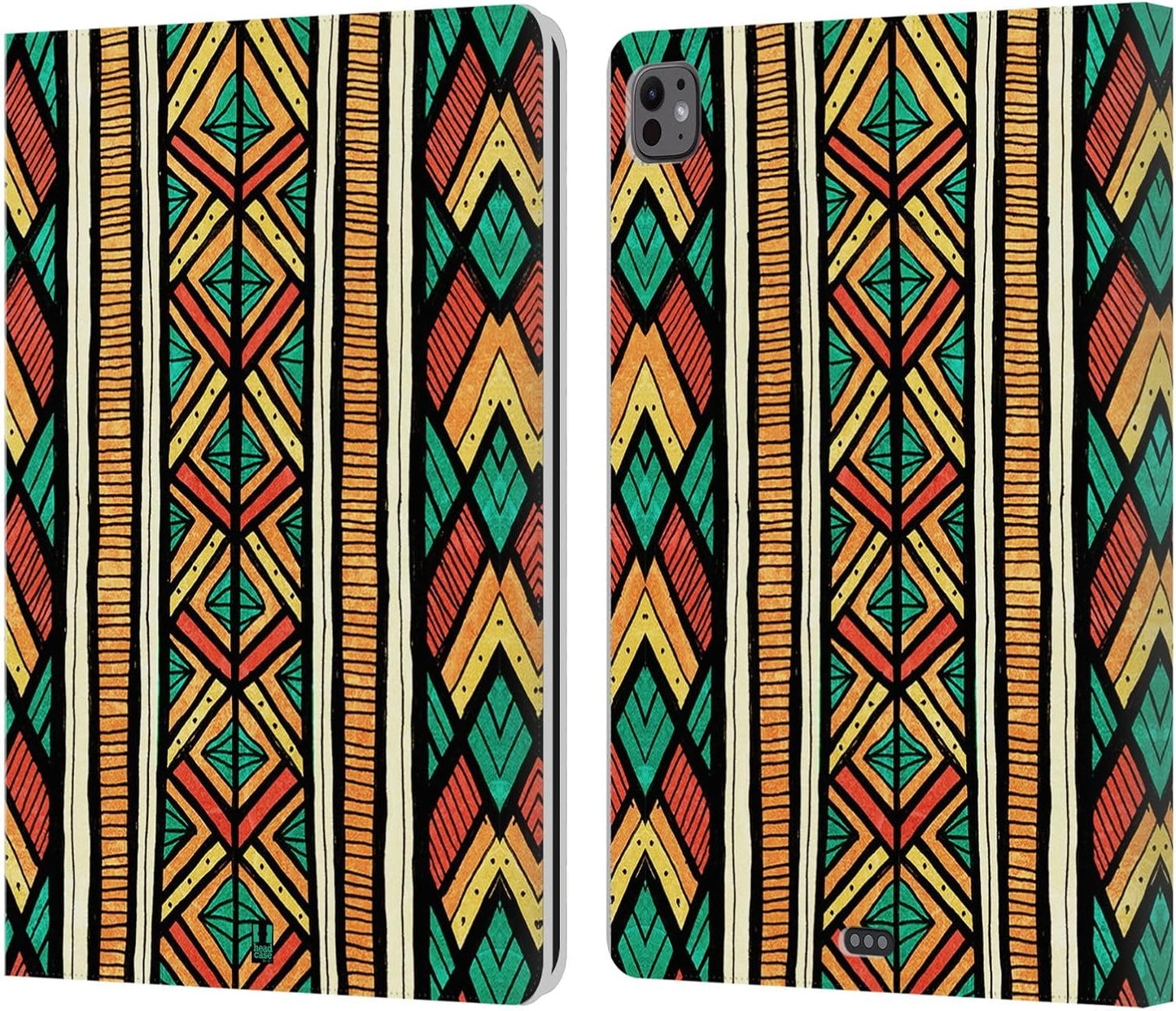 Vertical Egyptian Print Leather Wallet Case for iPad Pro 13 M4 2024