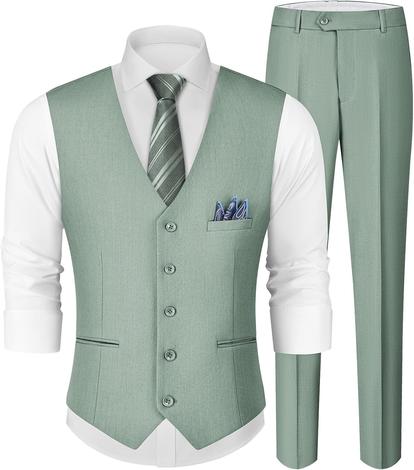 MAGE MALE Men's Linen 2 Piece Suit Slim Fit for Weddings