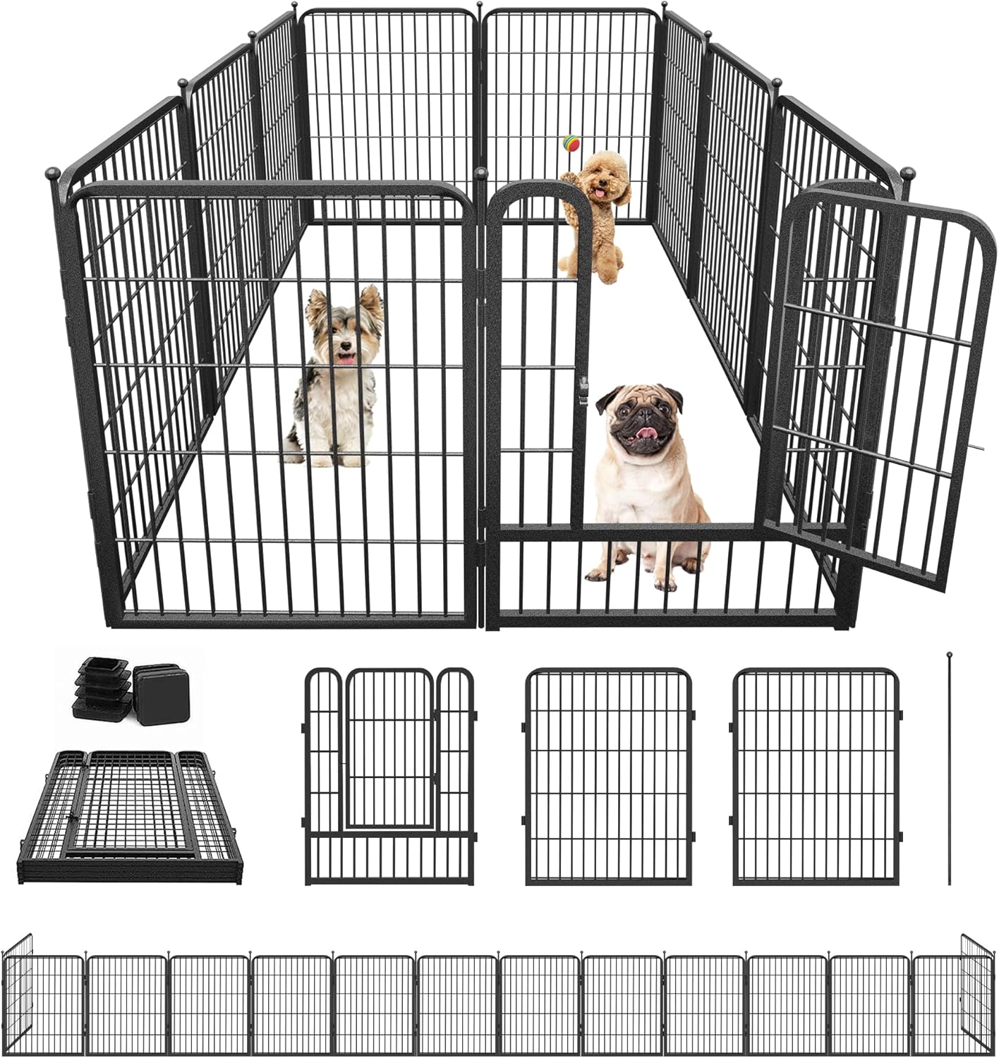 Portable Dog Playpen 32 Inch Heavy Duty Pet Fence for Outdoors