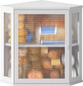 Corner Bread Box for Kitchen Countertop Double Layer - Extra Large