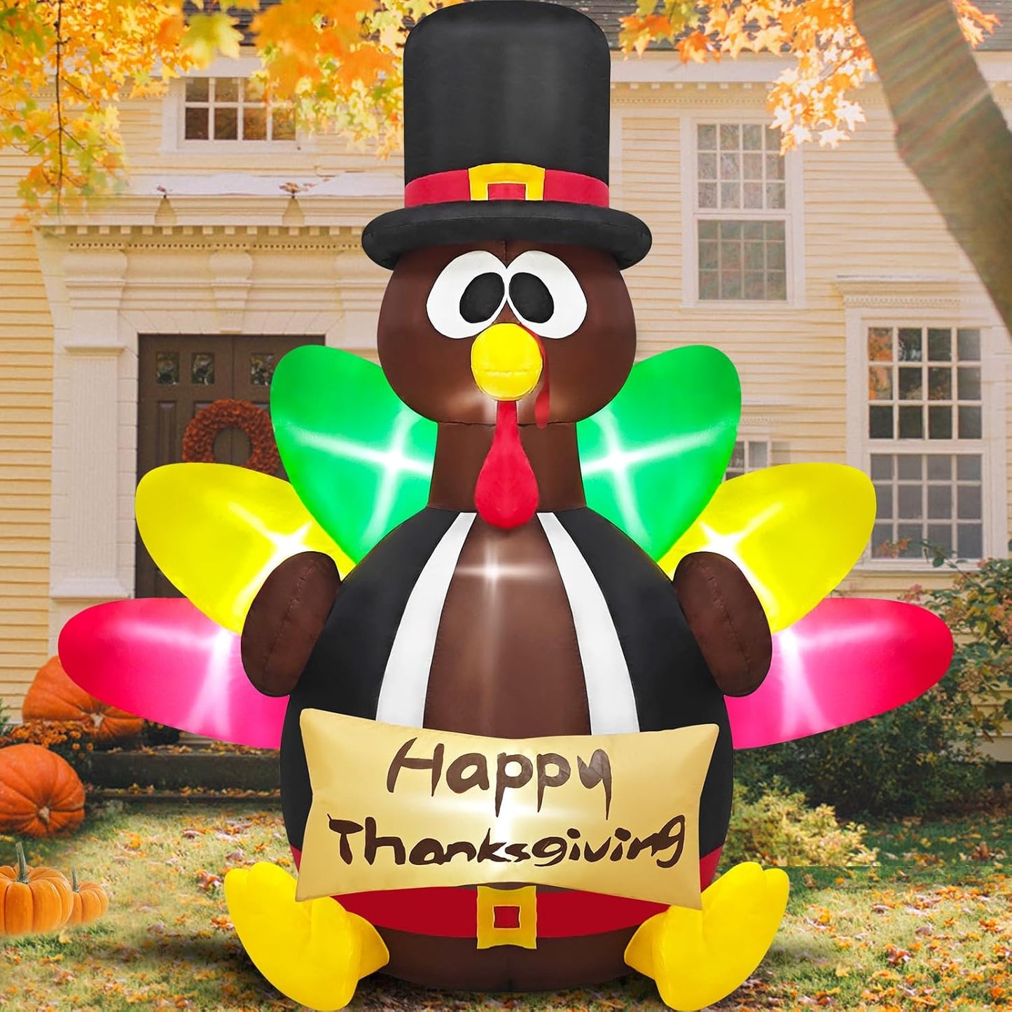6ft Inflatable Turkey Thanksgiving Decorations for Outdoor Fun
