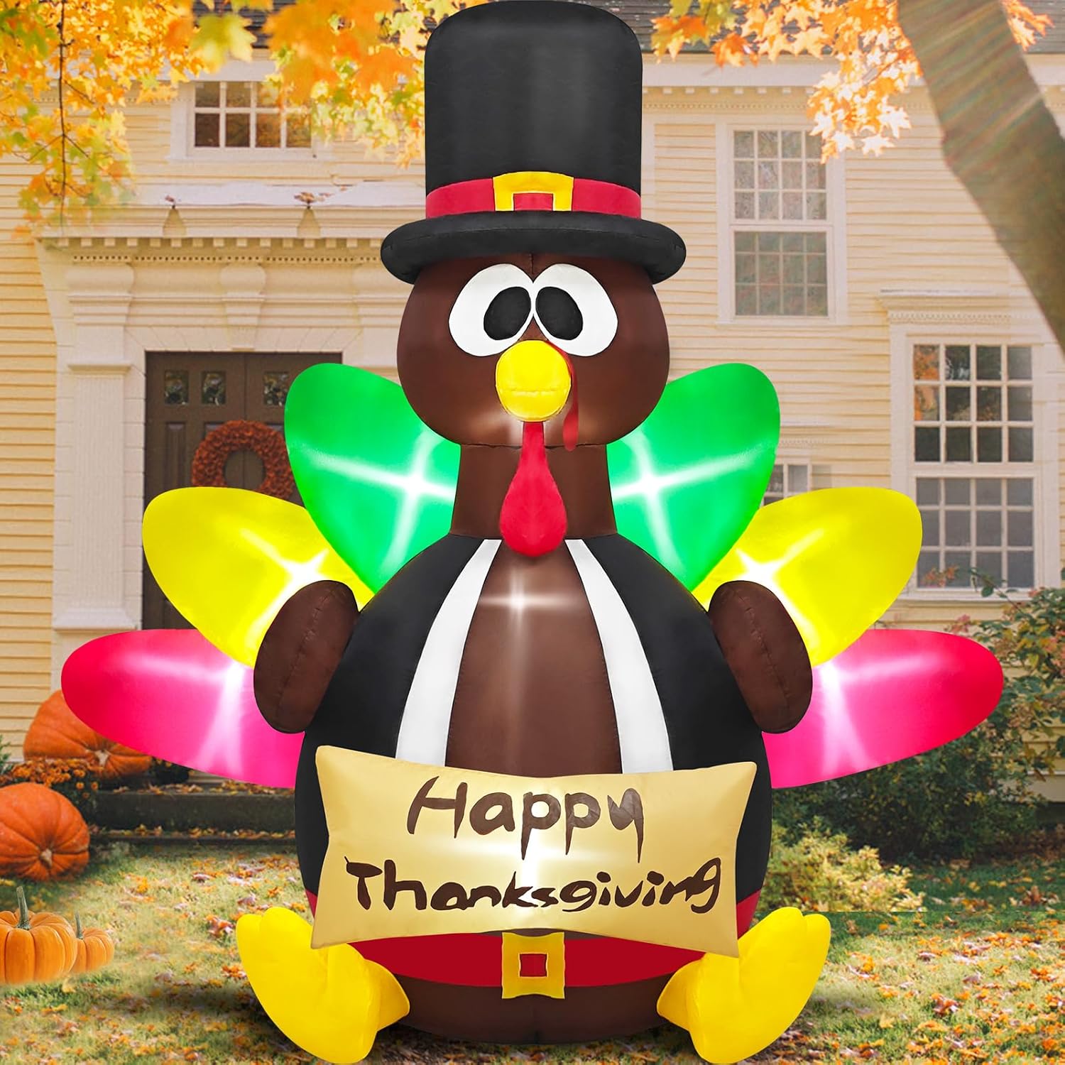 6ft Inflatable Turkey Thanksgiving Decorations for Outdoor Fun