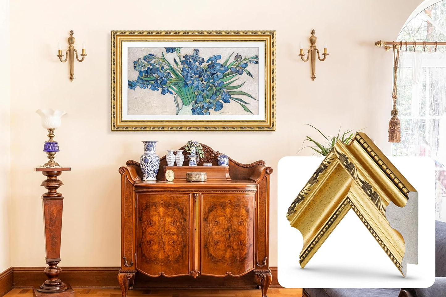 Deco TV Frames for Samsung The Frame TV - Ornate Gold Design