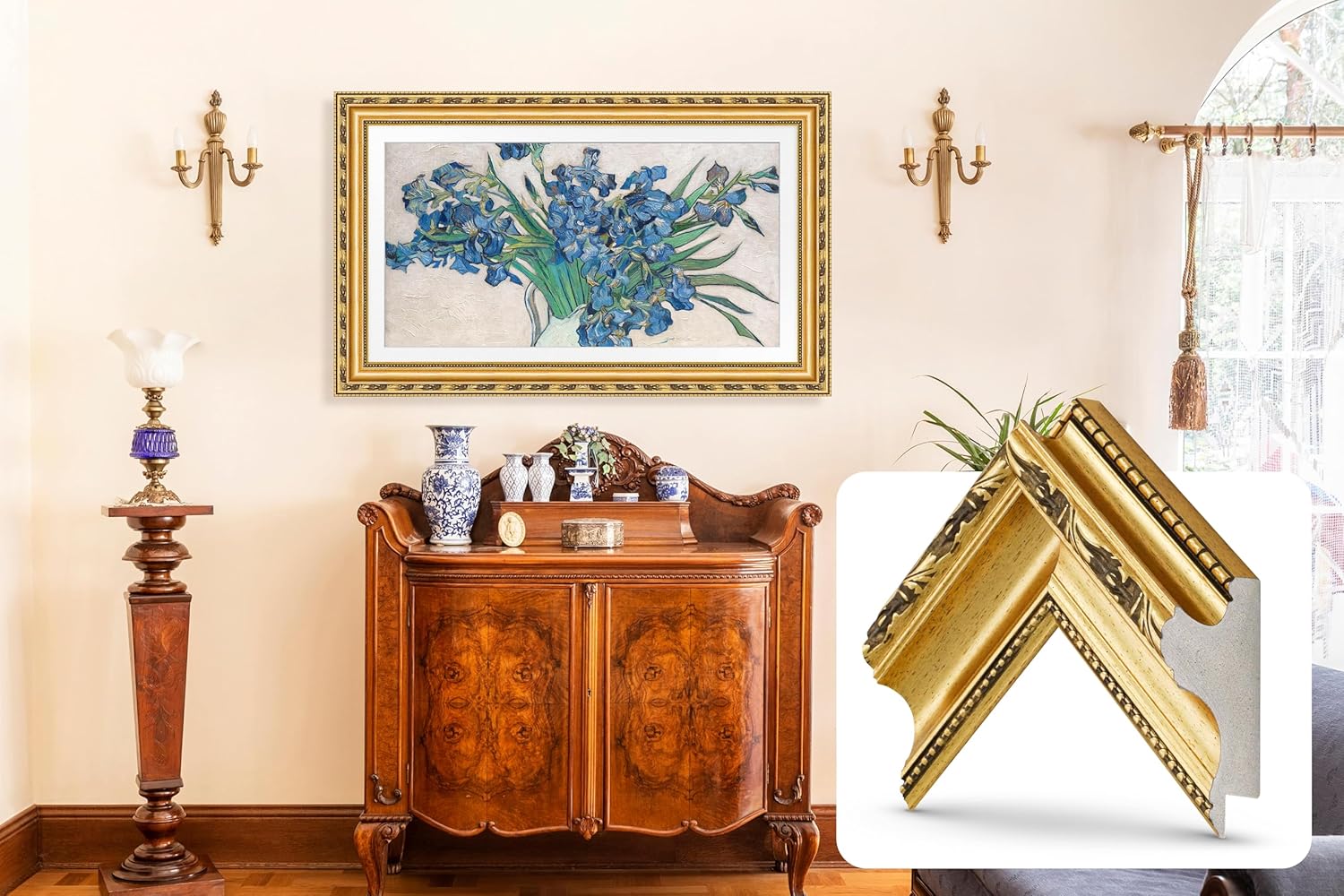 Deco TV Frames for Samsung The Frame TV - Ornate Gold Design
