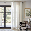 jinchan Linen Blend Curtain 90 in Length 1 Panel - Light Filtering Off