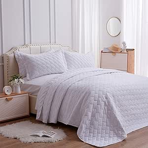 SunStyle Home Twin Size Quilt Set - Soft Microfiber Coverlet