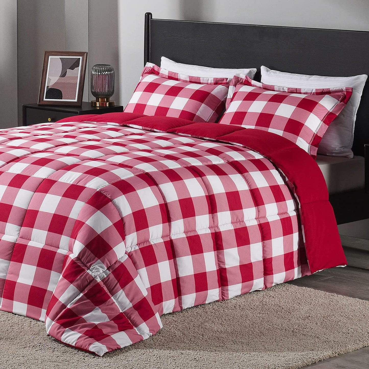 Downluxe Lightweight Plaid Comforter Set for Twin Beds