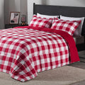 downluxe Lightweight Plaid Comforter Set King - Reversible Cozy Layer