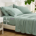 Bedsure Deep Pocket Queen Sheets - 6 Piece Sage Green - Secure, Soft