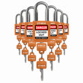 TRADESAFE Lockout Tagout Locks Set - 7 Orange LOTO Locks