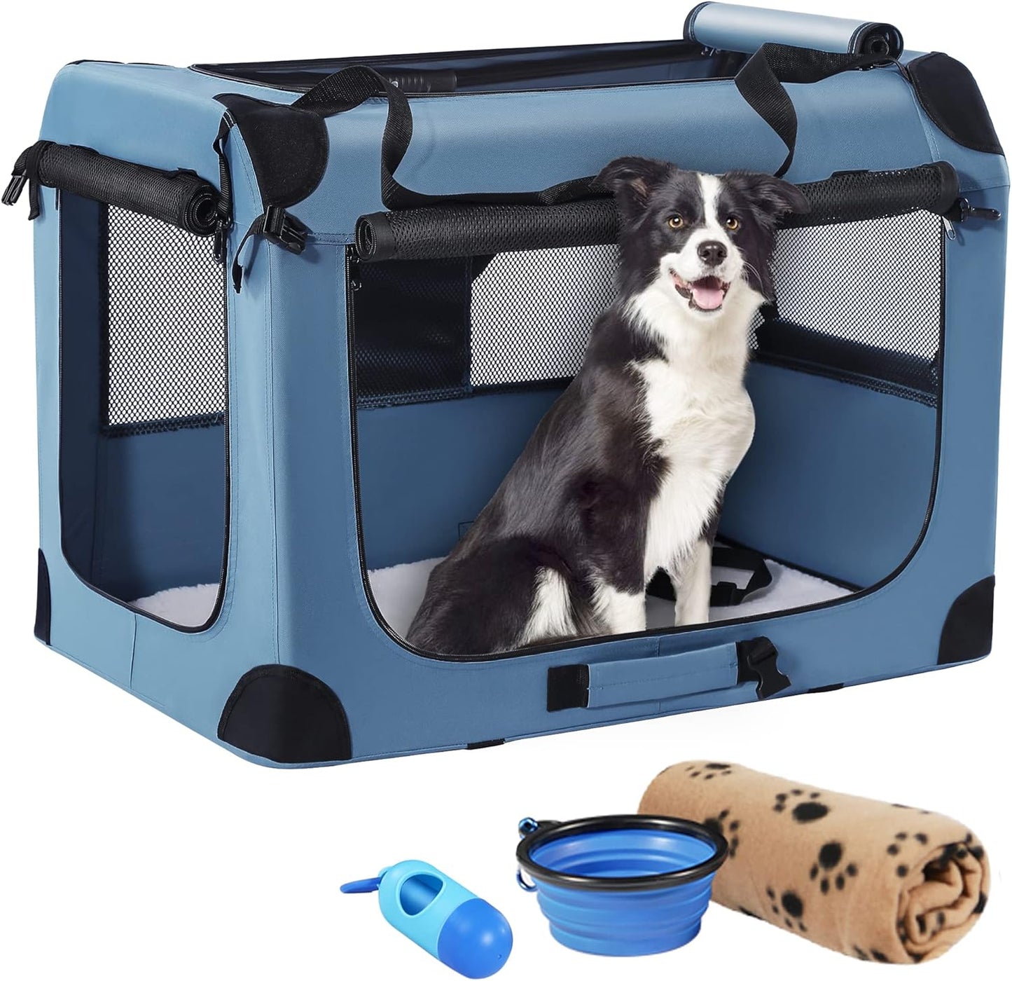 Petprsco Portable Dog Crate for Medium to Large Dogs - 32in
