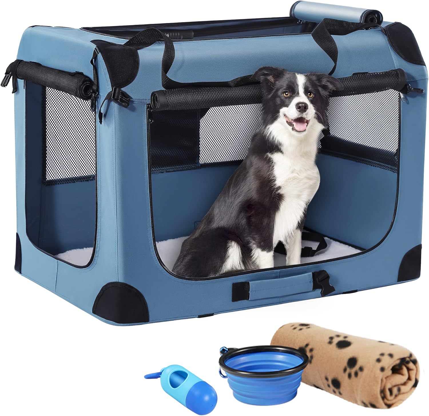 Petprsco Portable Dog Crate for Medium to Large Dogs - 32in