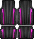 CAR PASS Heavy Duty Rubber Car Mats Metallic - All Weather Trim-to-Fit