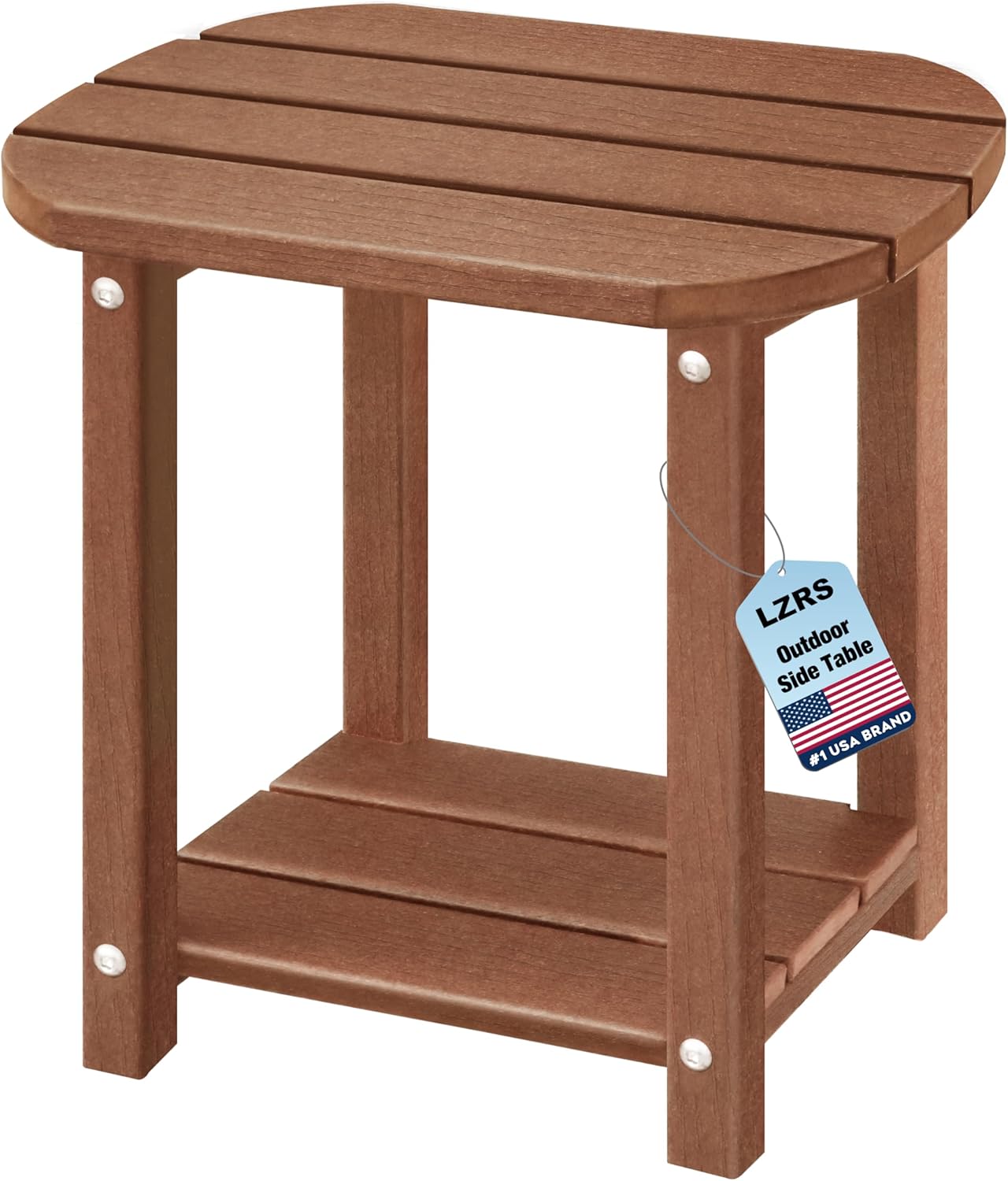 LZRS Outdoor Side Table - 2-Tier Adirondack HDPE Patio Table