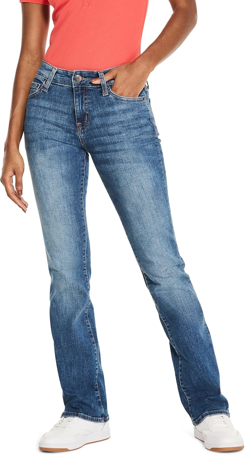 AEROPOSTALE Womens Aero Mid Rise Bootcut Jean for Comfort