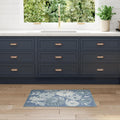 Aloha Blue Floral Area Rug 2ft 8in x 4ft - Easy Clean, Non Shedding