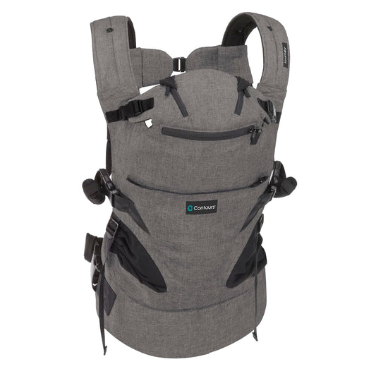 Contours Convertible Baby Carrier | Easy-to-Use with Pockets, 5 Positions - Carbon Gray