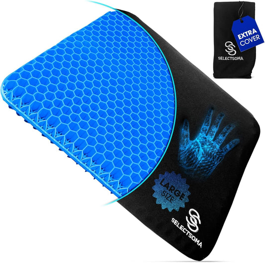 SelectSoma Large Gel Seat Cushion for Ultimate Comfort Relief