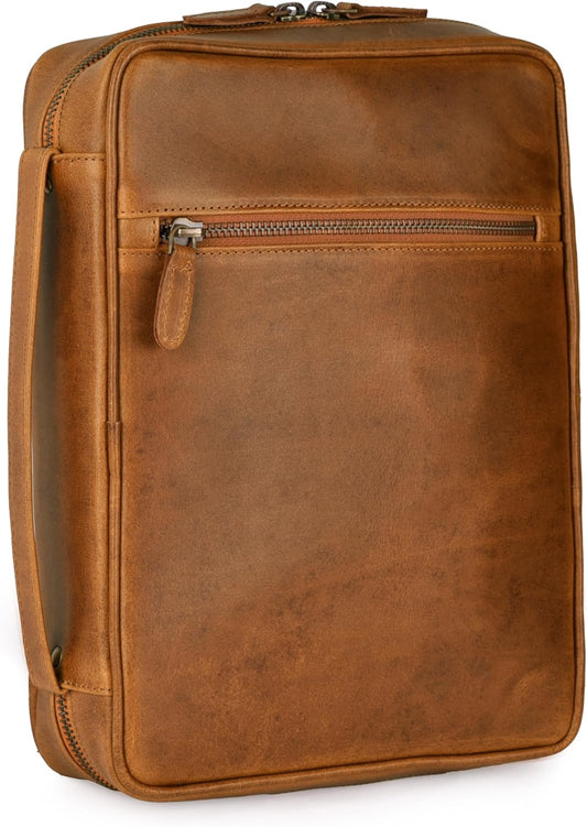 Handmade Vintage Leather Bible Cover for Men & Women - Tan