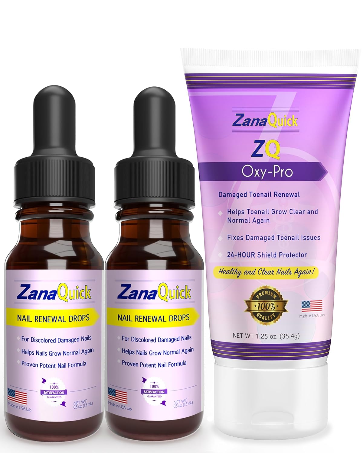 ZanaQuick 2 Step Toenail Fungus Treatment for Healthy Nails